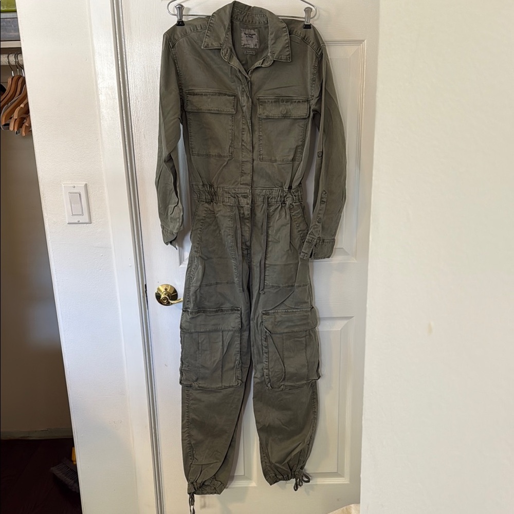 Abercrombie & Fitch Sage Green Garment Dyed Jumpsuit